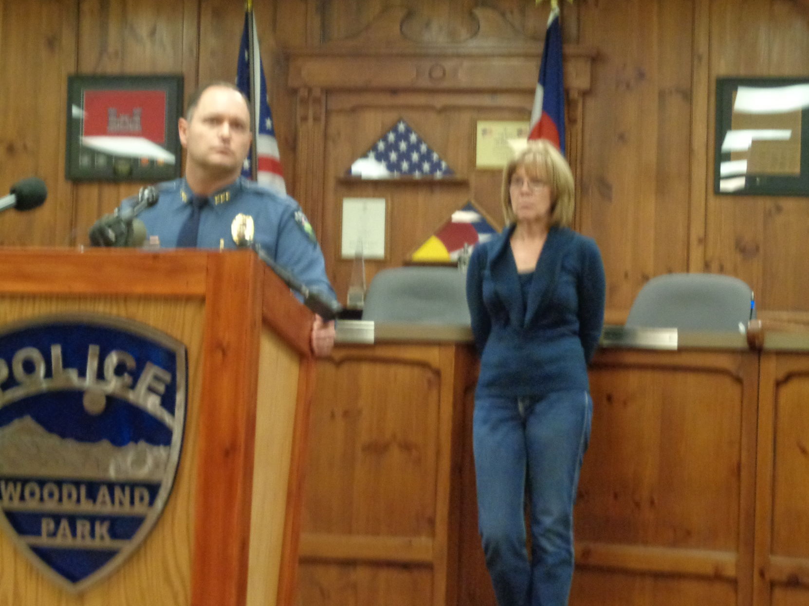 Woodland Park Police Chief Miles DeYoung Cheryl Berreth